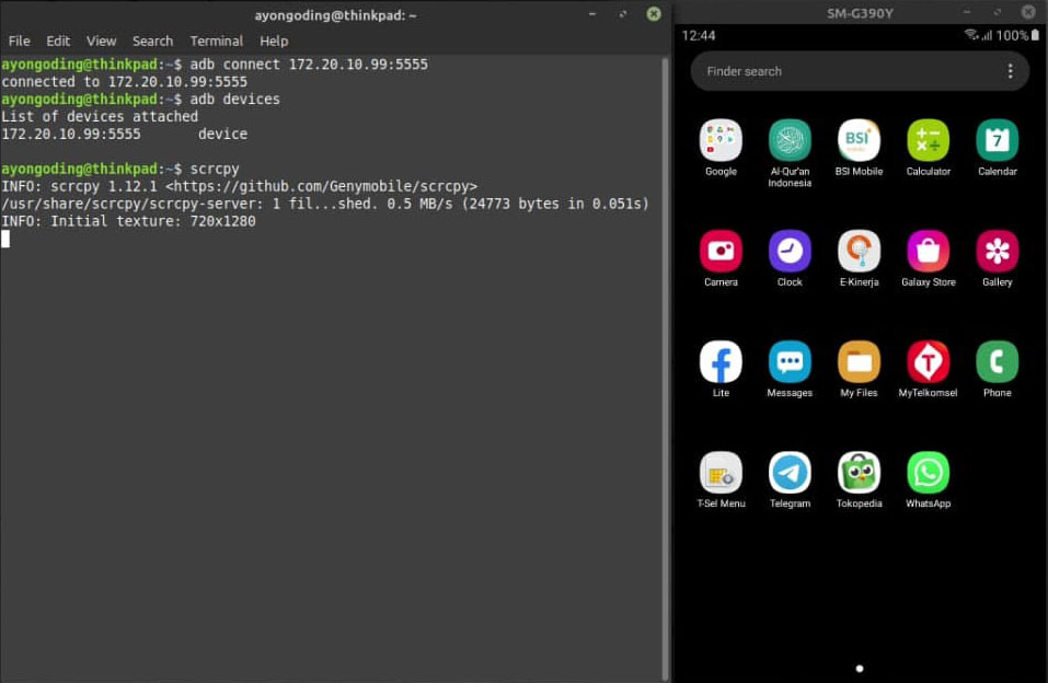 Menampilkan Layar Android di Linux